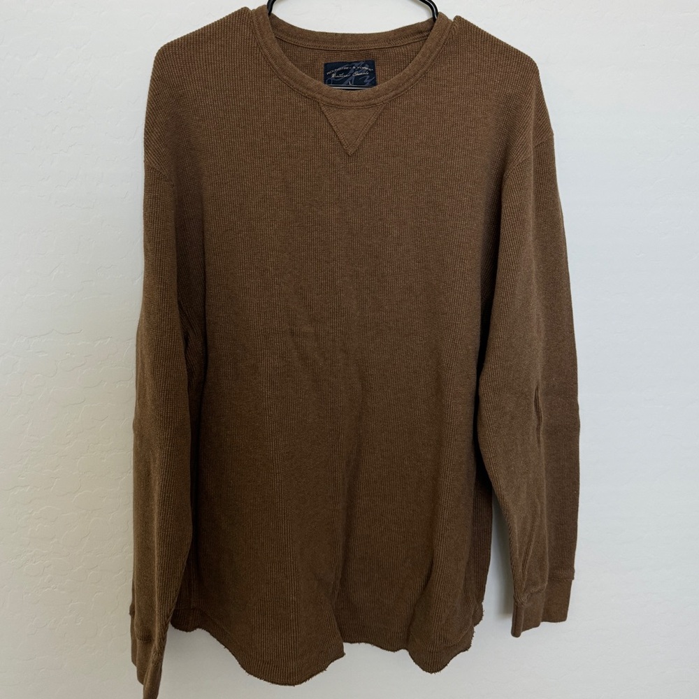Men's Roundtree & Yorke Brown Textured Long Sleeve